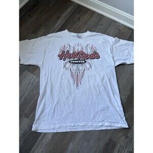 VTG HOT RODS Forever Cars Graphic T-shirt White Red Size L XL
